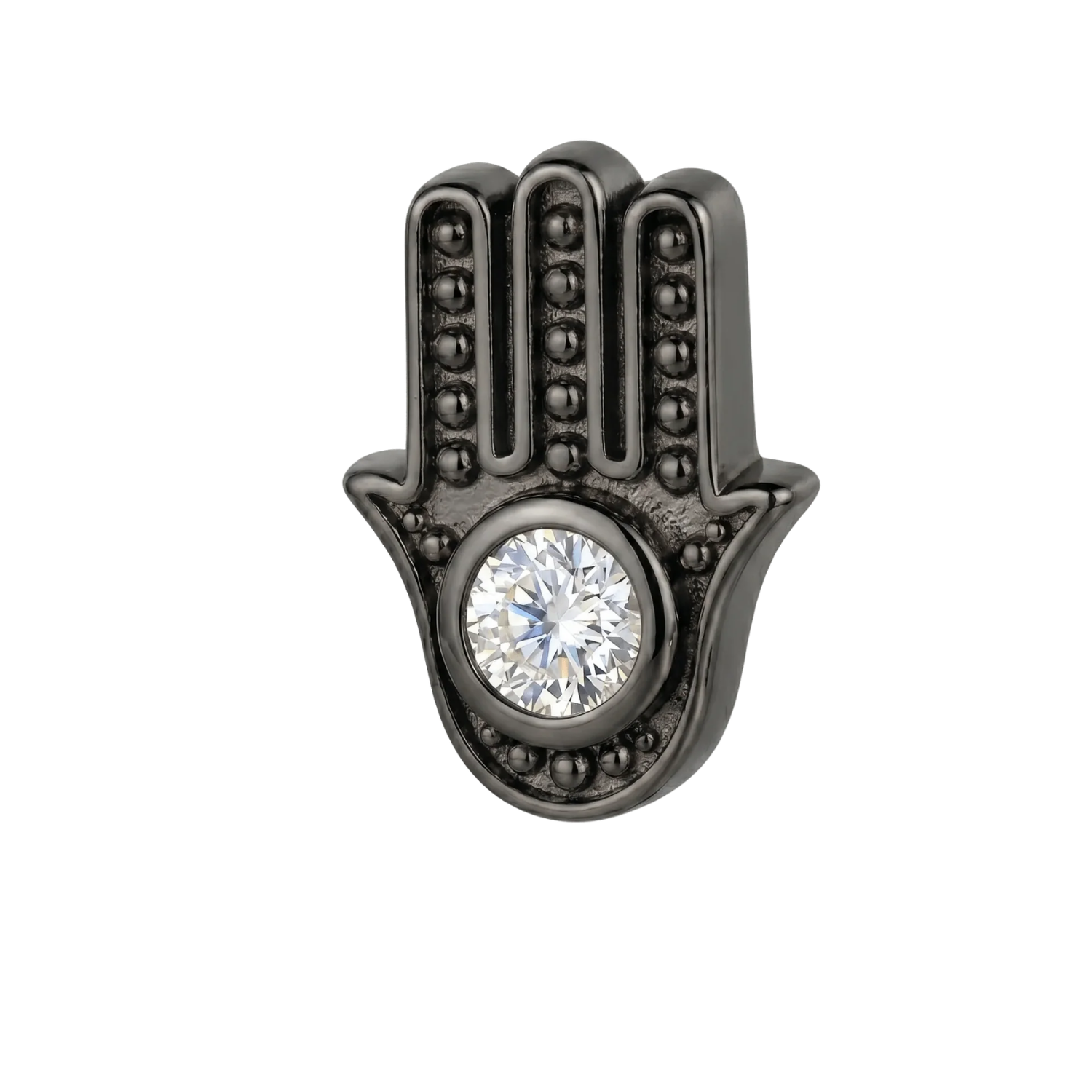 Hamsa - 14K Gold Stone Threadless/Threaded End
