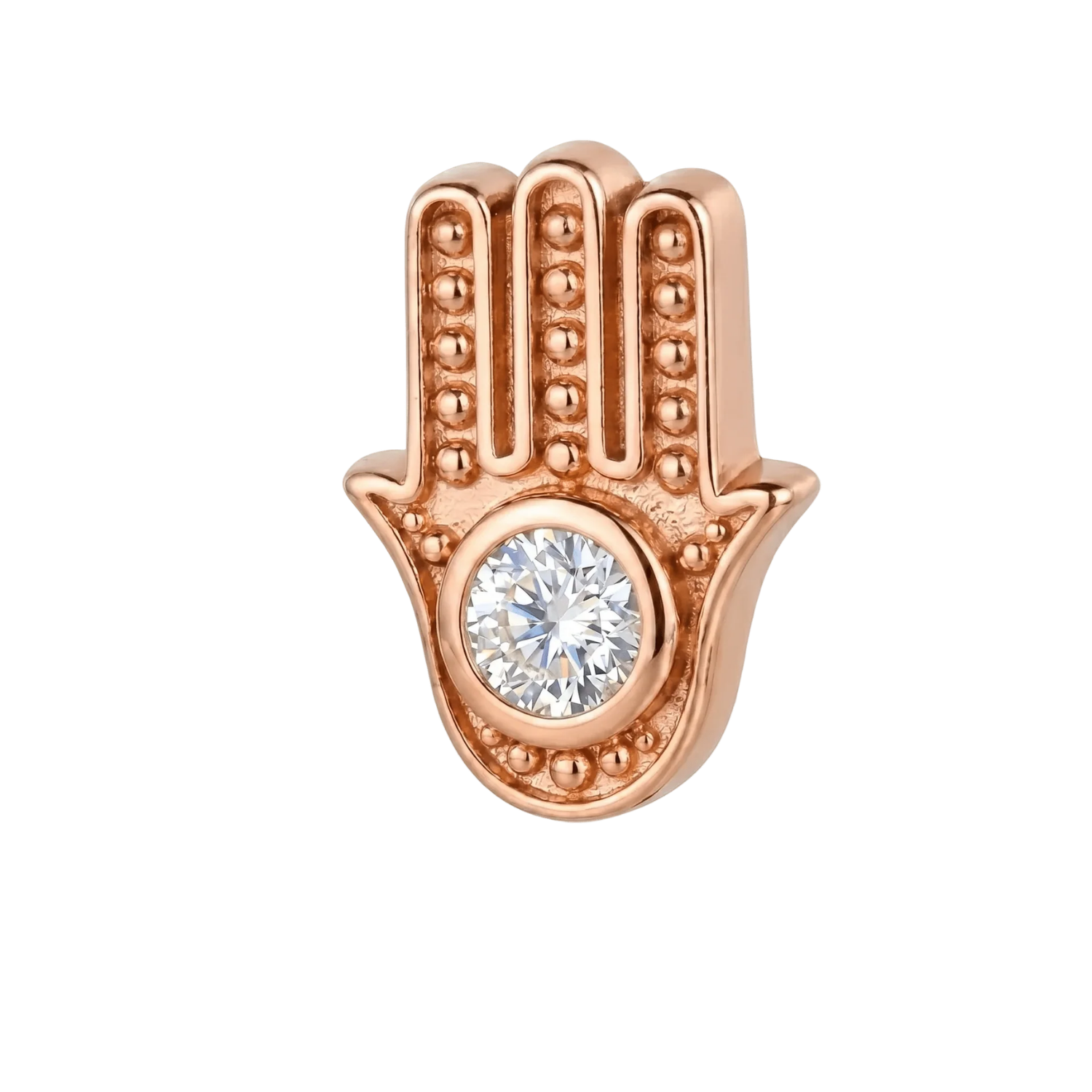 Hamsa - 14K Gold Stone Threadless/Threaded End