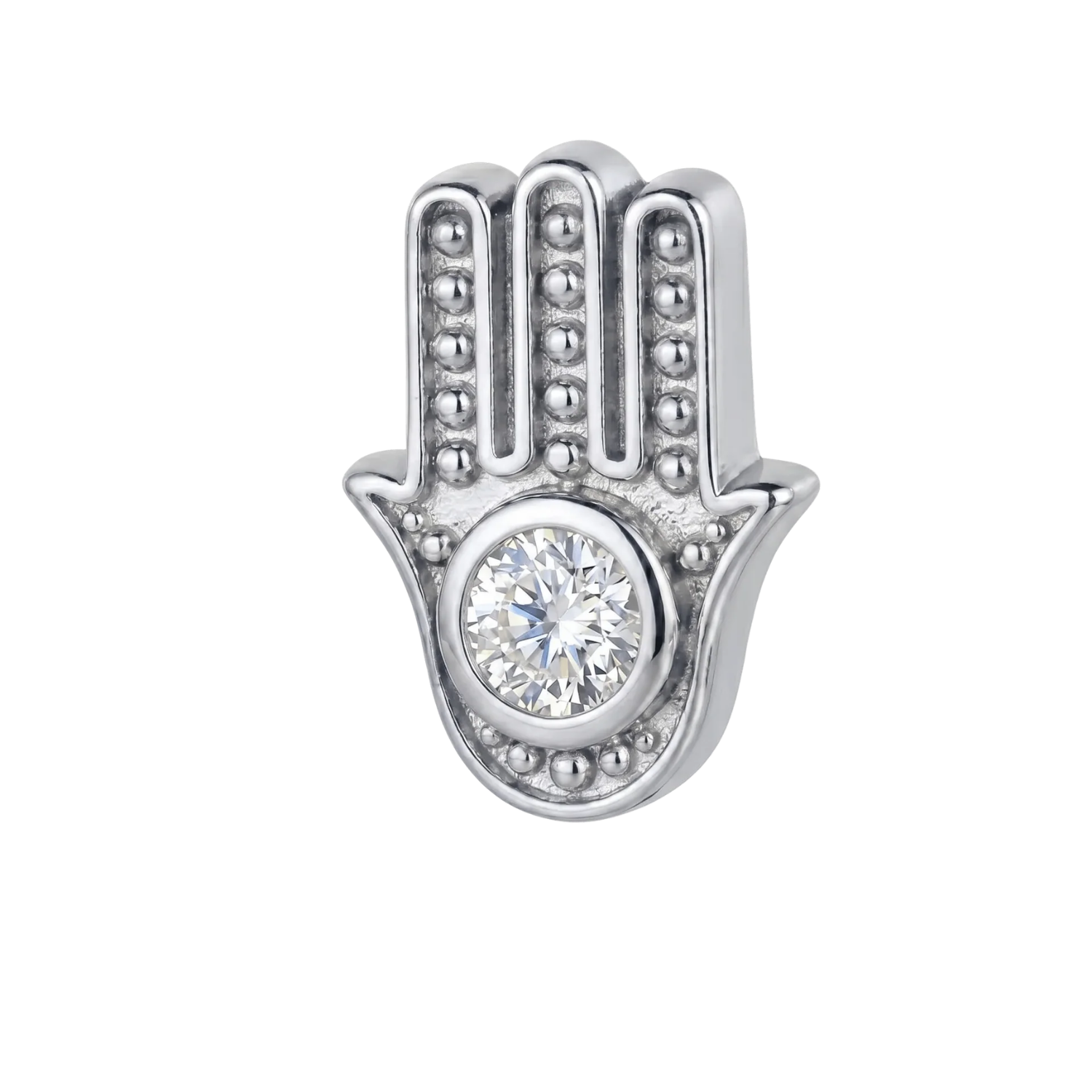 Hamsa - 14K Gold Stone Threadless/Threaded End