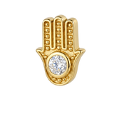 Hamsa - 14K Gold Stone Threadless/Threaded End