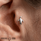 Happy Feet – 14K Gold Penguin Threadless End - piercing - zone.com