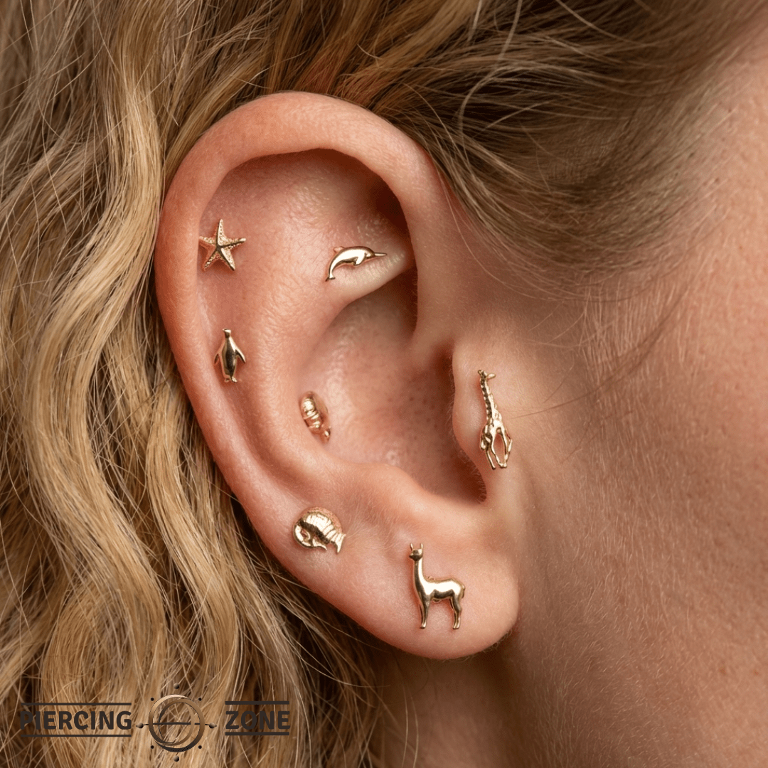 Happy Feet – 14K Gold Penguin Threadless End - piercing - zone.com