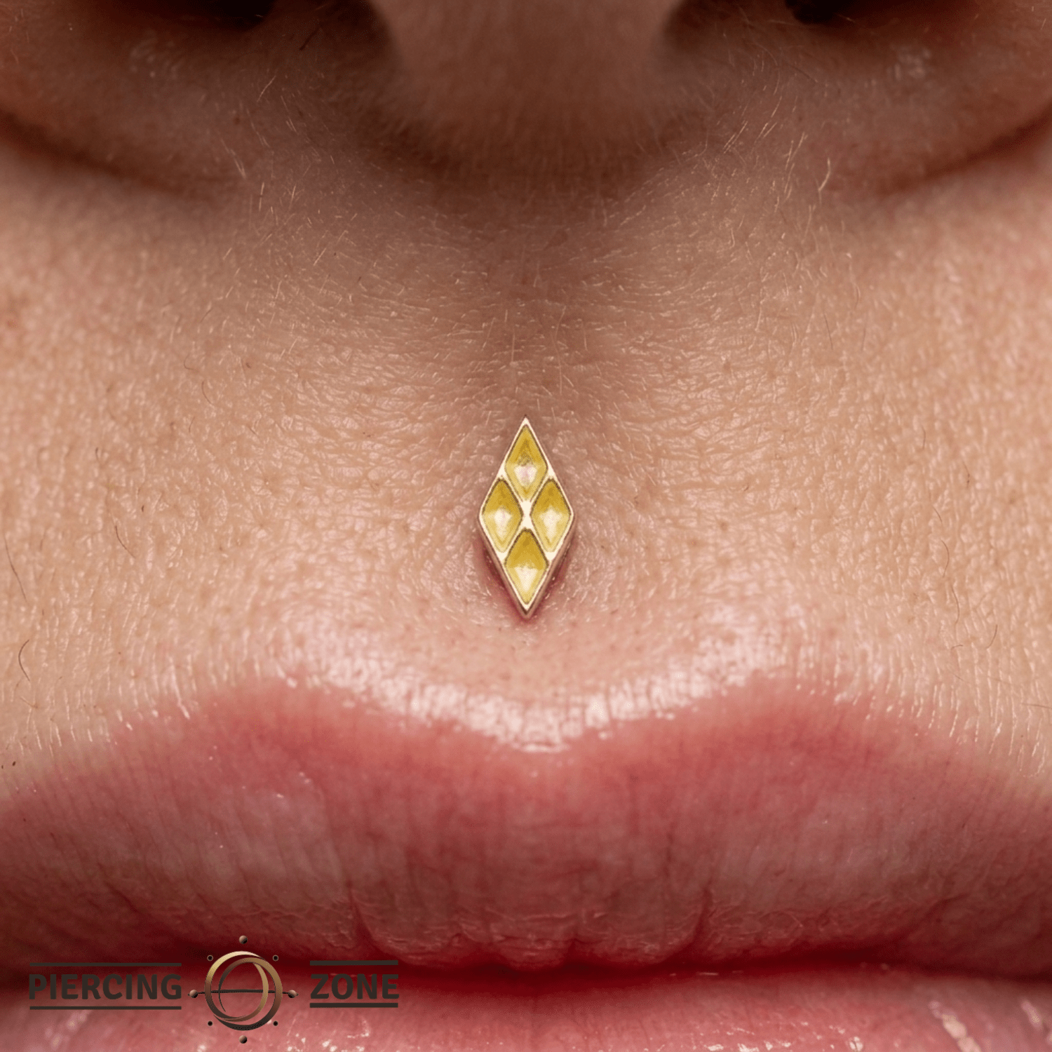 Harlequin Pin - 14K Gold Geometric Threadless End - piercing - zone.com