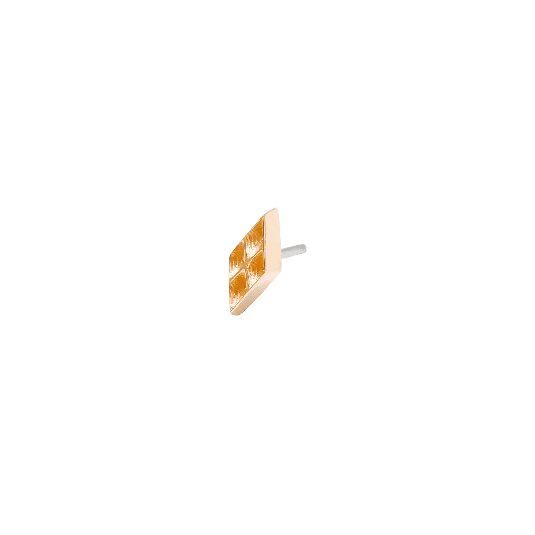 Harlequin Pin - 14K Gold Geometric Threadless End - piercing - zone.com