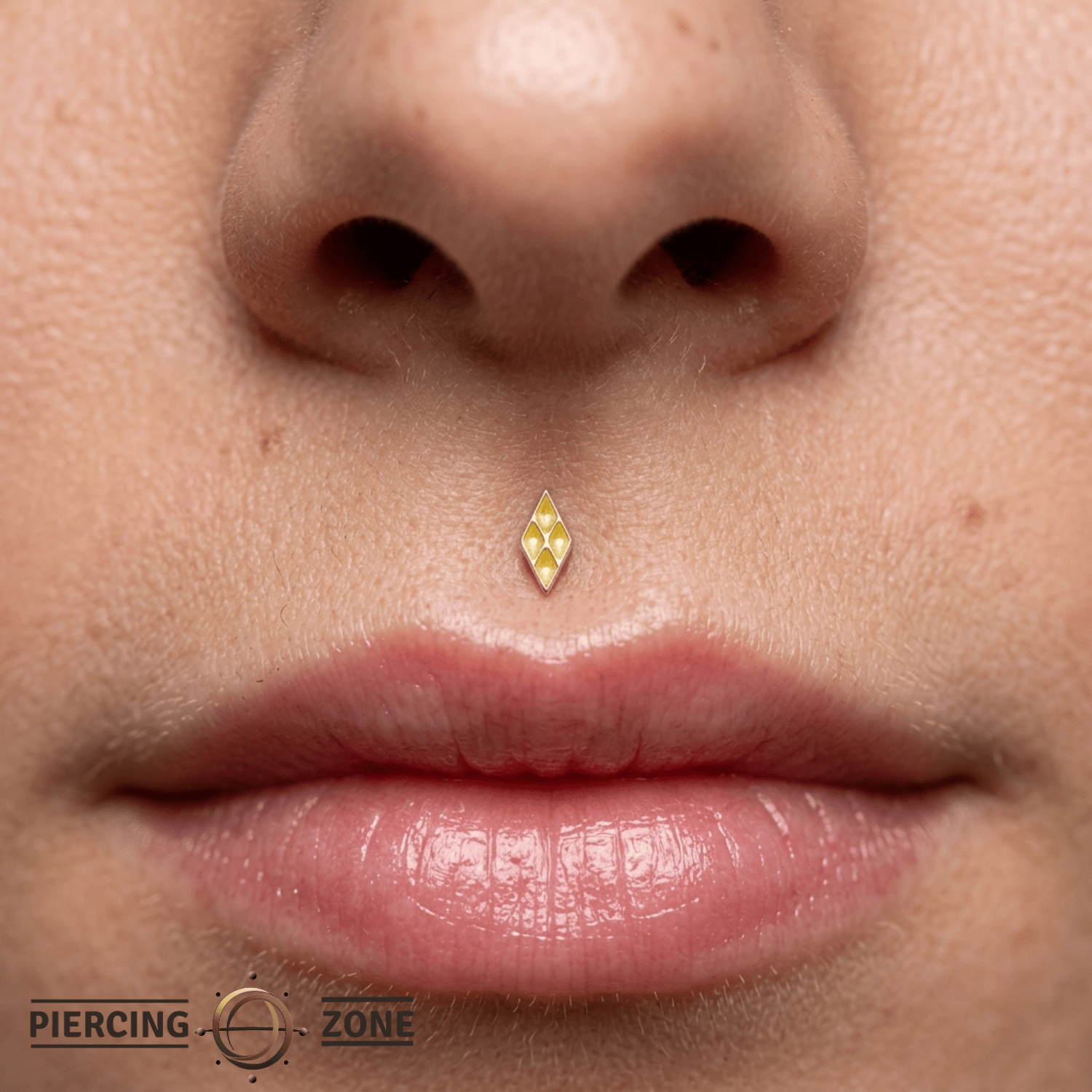 Harlequin Pin - 14K Gold Geometric Threadless End - piercing - zone.com