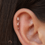 Harlow – 14K Gold Swarovski CZ Tapered Trio Threadless End - piercing - zone.com