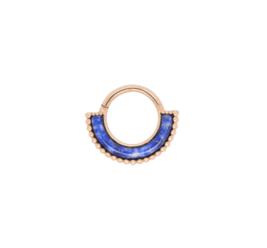 Harmonic Clicker – Lapis Lazuli – 14K Gold - piercing - zone.com