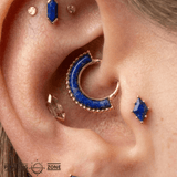 Harmonic Clicker – Lapis Lazuli – 14K Gold - piercing - zone.com