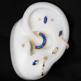Harmonic Clicker – Lapis Lazuli – 14K Gold - piercing - zone.com