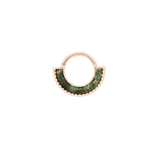 Harmonic Clicker – Moss Agate – 14K Gold - piercing - zone.com