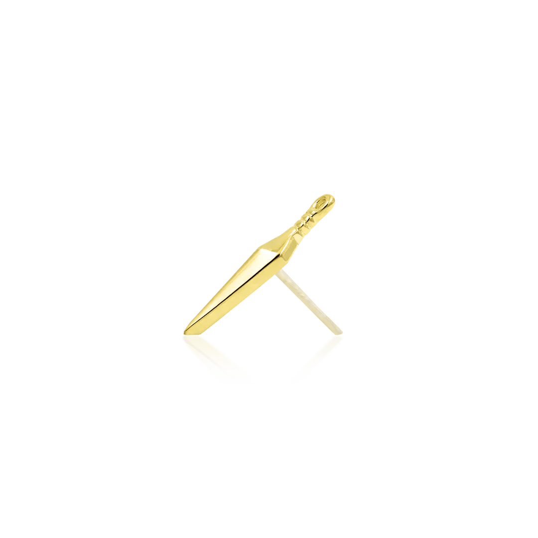 Harpe – Dagger Design – 14K Gold Threadless End - piercing - zone.com