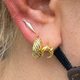 Harpe – Dagger Design – 14K Gold Threadless End - piercing - zone.com