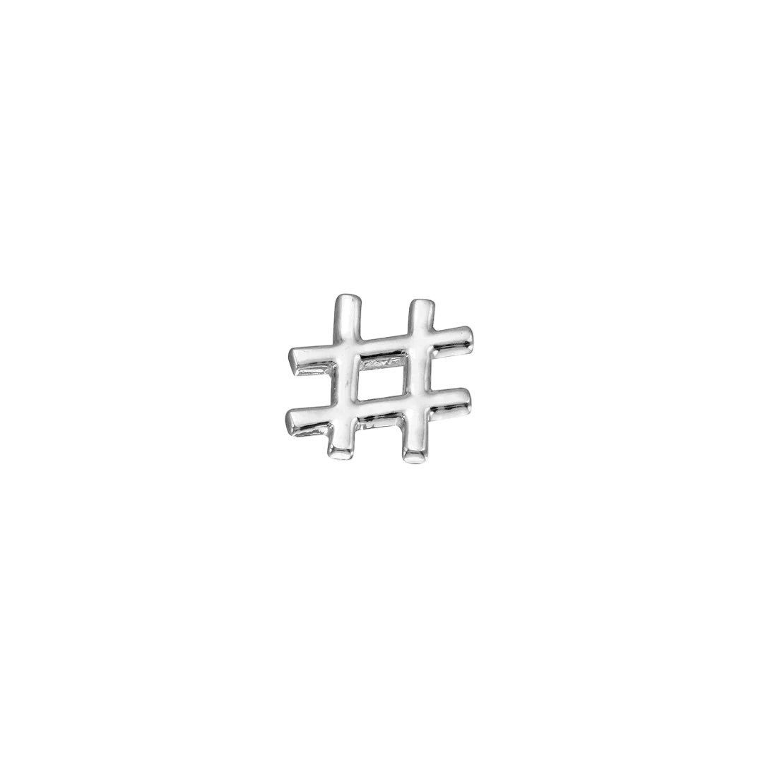 Hashtag – 14K/18K Gold Threadless End - piercing - zone.com
