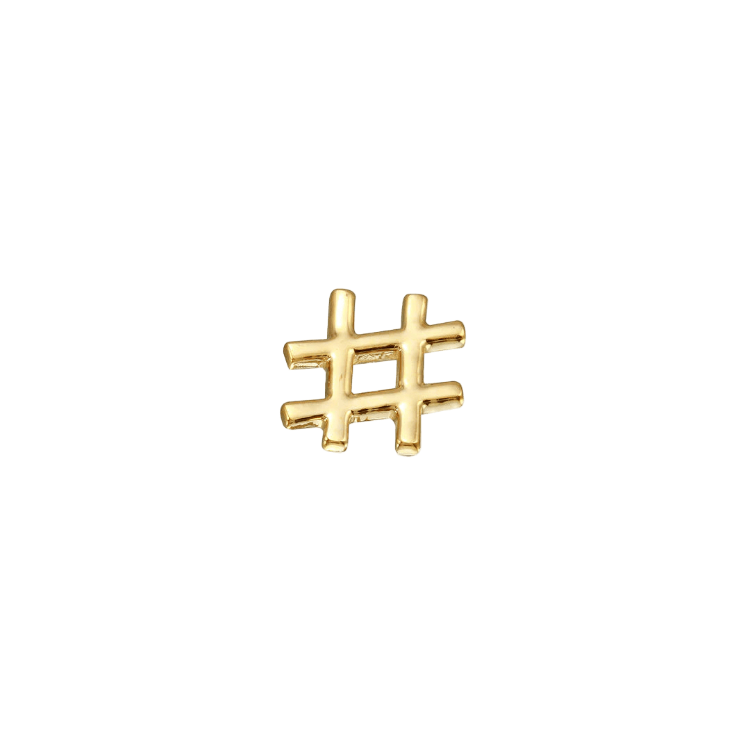 Hashtag – 14K/18K Gold Threadless End - piercing - zone.com