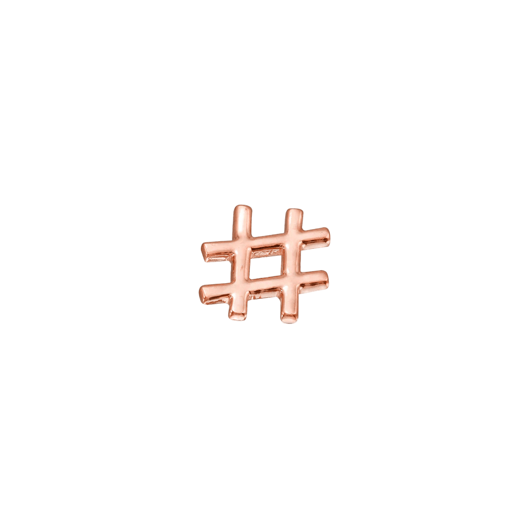 Hashtag – 14K/18K Gold Threadless End - piercing - zone.com