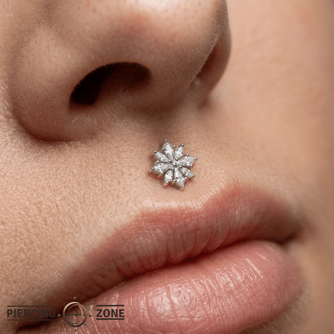 Hauteness – 14K Gold Swarovski CZ Snowflake Threadless End - piercing - zone.com