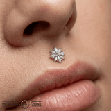 Hauteness – 14K Gold Swarovski CZ Snowflake Threadless End - piercing - zone.com
