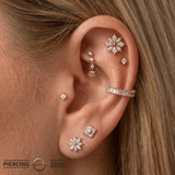 Hauteness – 14K Gold Swarovski CZ Snowflake Threadless End - piercing - zone.com