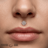 Hauteness – 14K Gold Swarovski CZ Snowflake Threadless End - piercing - zone.com