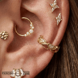 Hayk Clicker - 14K/18K Gold Gem Clicker Ring - piercing - zone.com