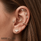 Hayk Clicker - 14K/18K Gold Gem Clicker Ring - piercing - zone.com