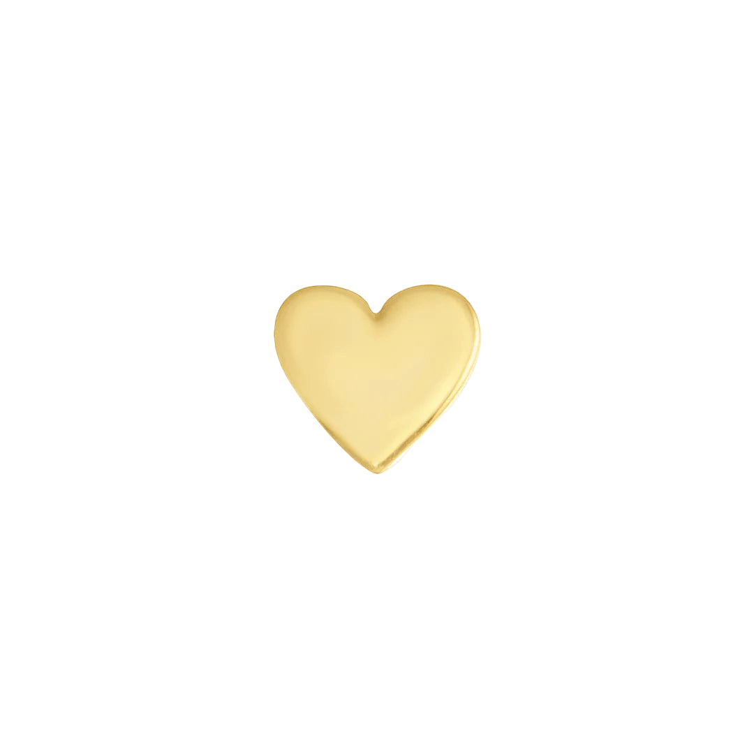 Heart – 14K Gold Threadless & Threaded End - piercing - zone.com