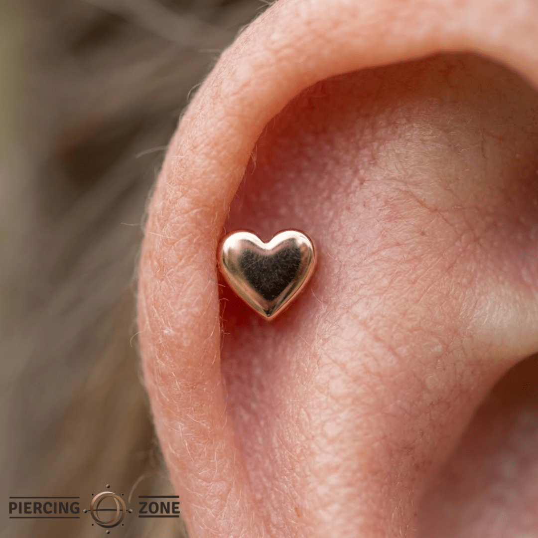 Heart – 14K Gold Threadless/Threaded End - piercing - zone.com