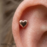 Heart – 14K Gold Threadless/Threaded End - piercing - zone.com
