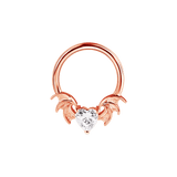 Heart Bat Seamless Ring – 14K Gold Winged Heart Design - piercing - zone.com