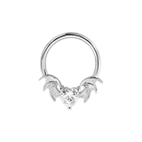 Heart Bat Seamless Ring – 14K Gold Winged Heart Design - piercing-zone.com