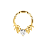 Heart Bat Seamless Ring – 14K Gold Winged Heart Design - piercing-zone.com