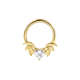Heart Bat Seamless Ring – 14K Gold Winged Heart Design - piercing - zone.com