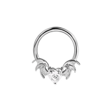 Heart Bat Seamless Ring – 14K Gold Winged Heart Design - piercing - zone.com