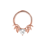 Heart Bat Seamless Ring – 14K Gold Winged Heart Design - piercing-zone.com