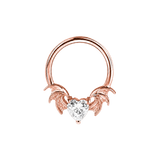 Heart Bat Seamless Ring – 14K Gold Winged Heart Design