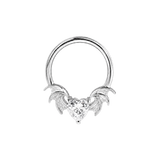 Heart Bat Seamless Ring – 14K Gold Winged Heart Design