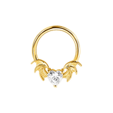 Heart Bat Seamless Ring – 14K Gold Winged Heart Design