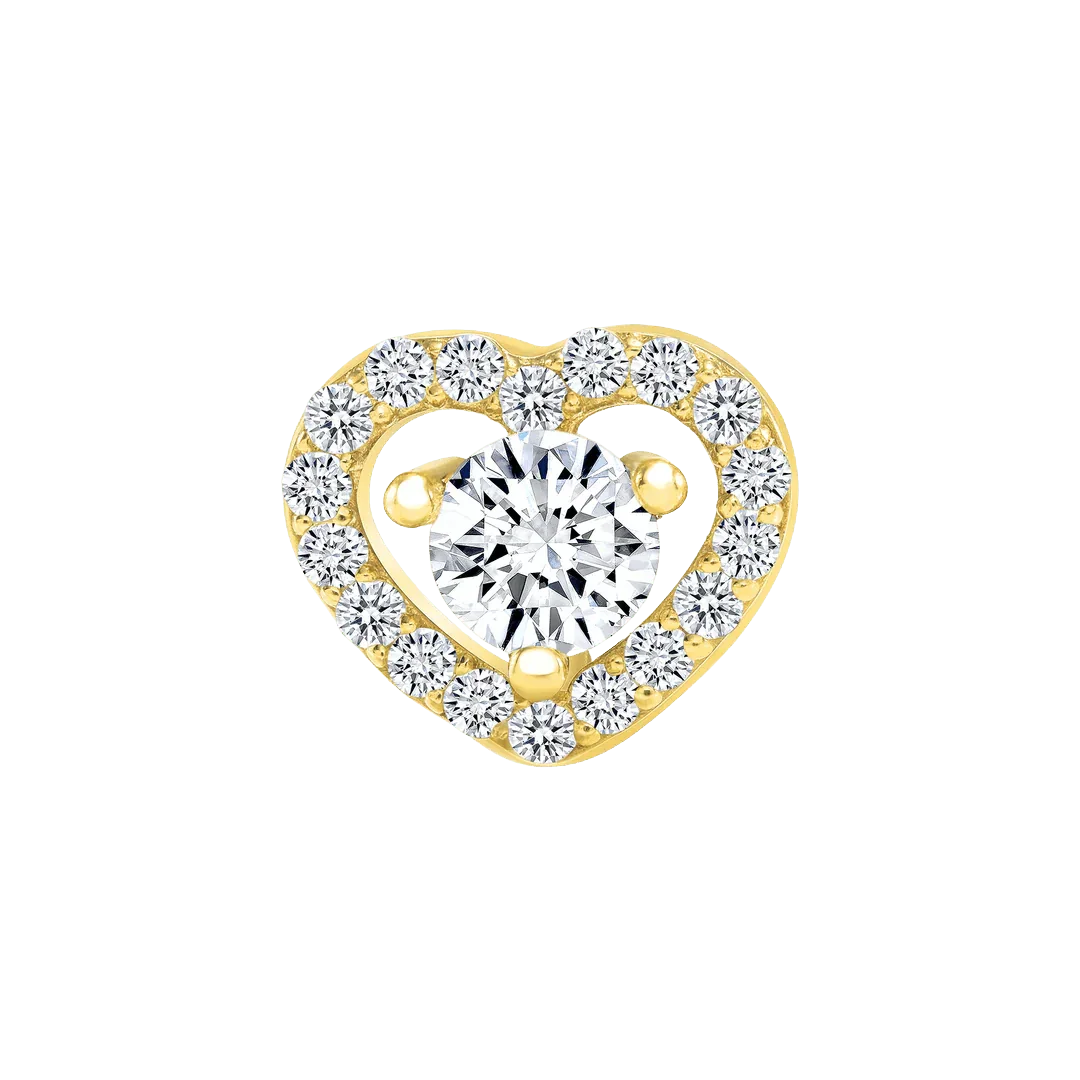 Heart Beauty – 14K/18K Gold Threadless End - piercing - zone.com