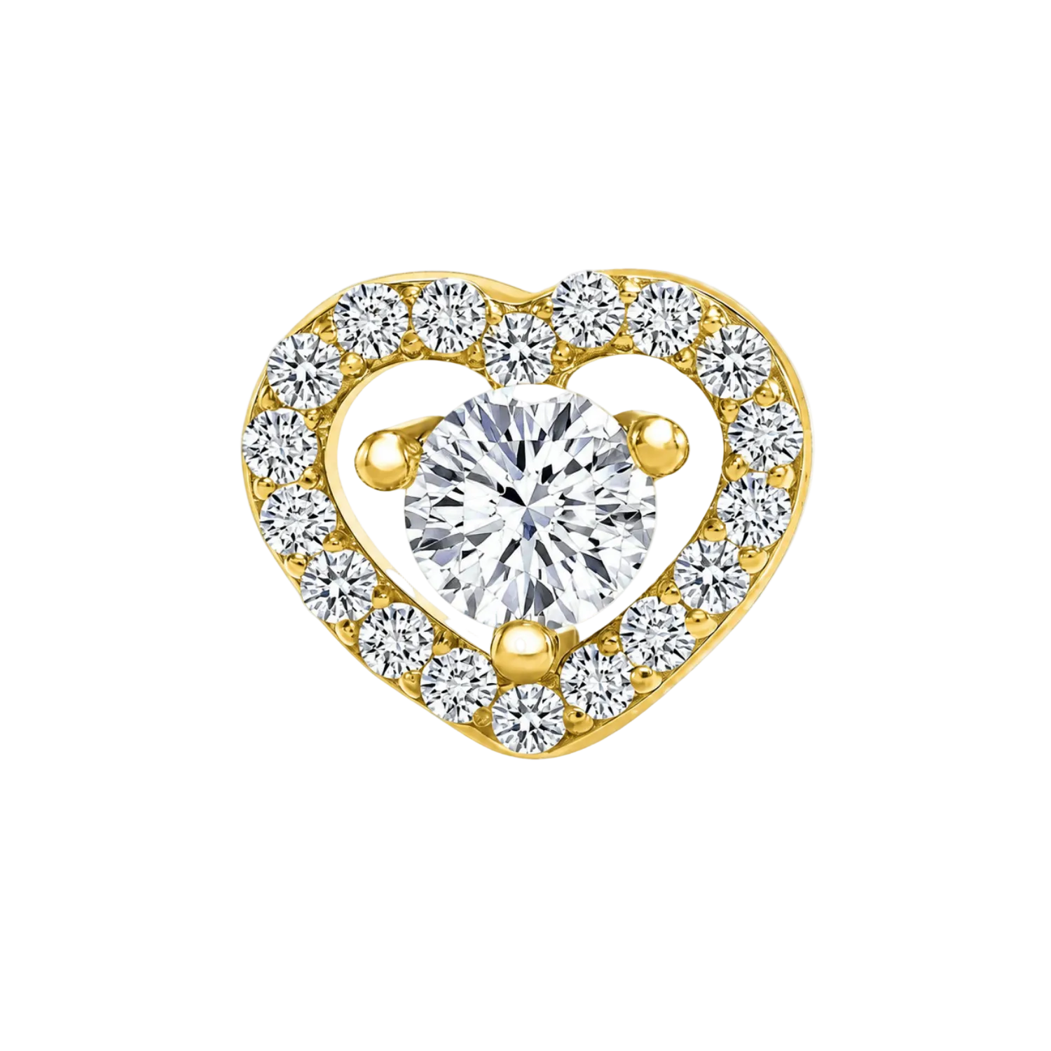 Heart Beauty – 14K Gold Threadless/Threaded End