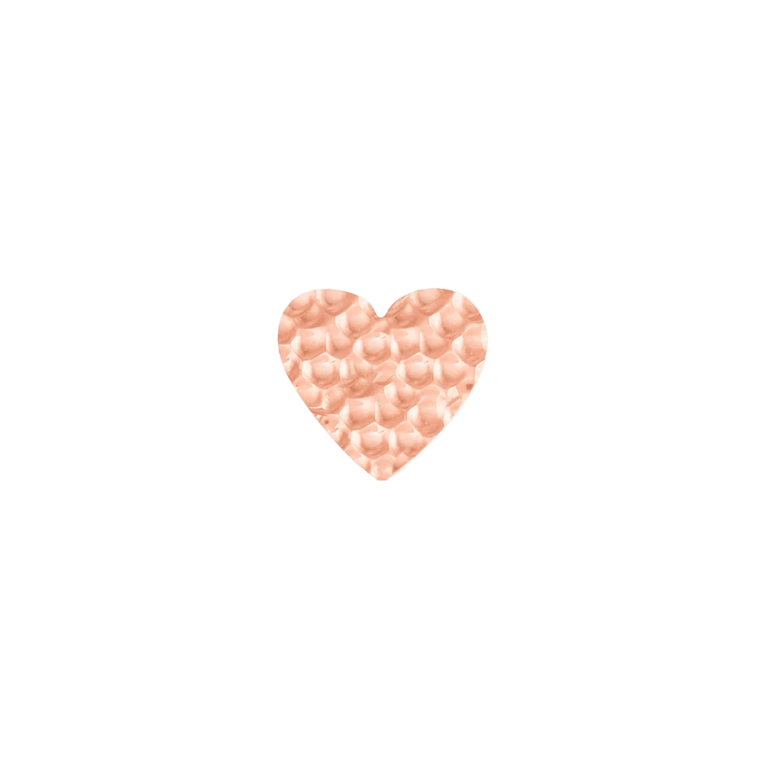 Heart Hammered – 14K Gold Threadless & Threaded End - piercing - zone.com