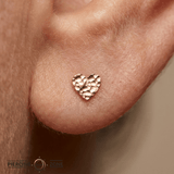 Heart Hammered – 14K Gold Threadless/Threaded End - piercing - zone.com