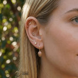 Heart Light Beam – 14K & 18K Gold Gemstone Charm - piercing - zone.com