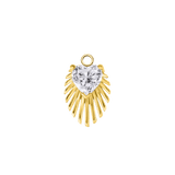 Heart Light Beam – 14K & 18K Gold Gemstone Charm - piercing - zone.com