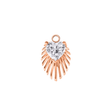 Heart Light Beam – 14K & 18K Gold Gemstone Charm - piercing - zone.com