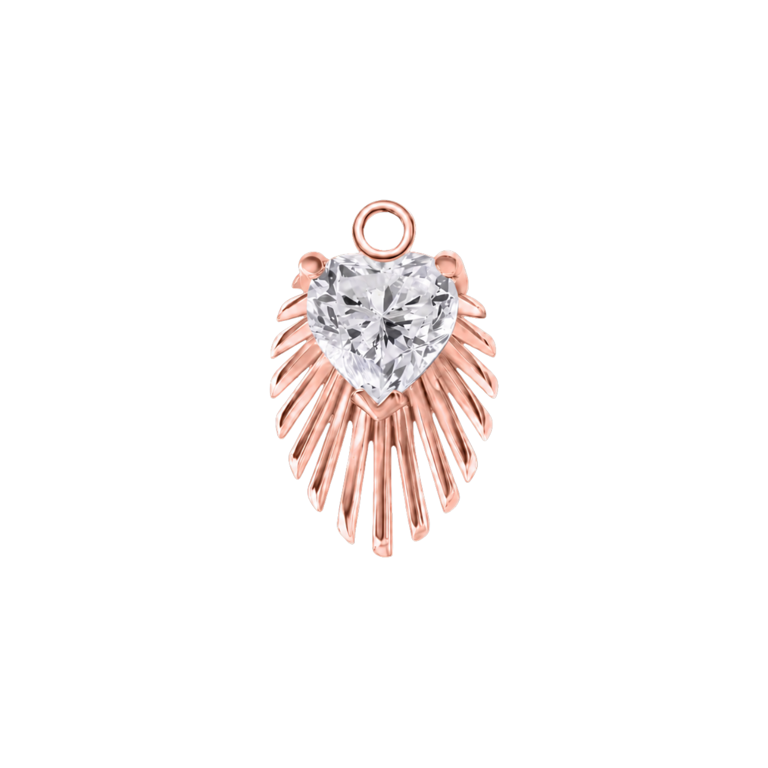 Heart Light Beam – 14K & 18K Gold Gemstone Charm