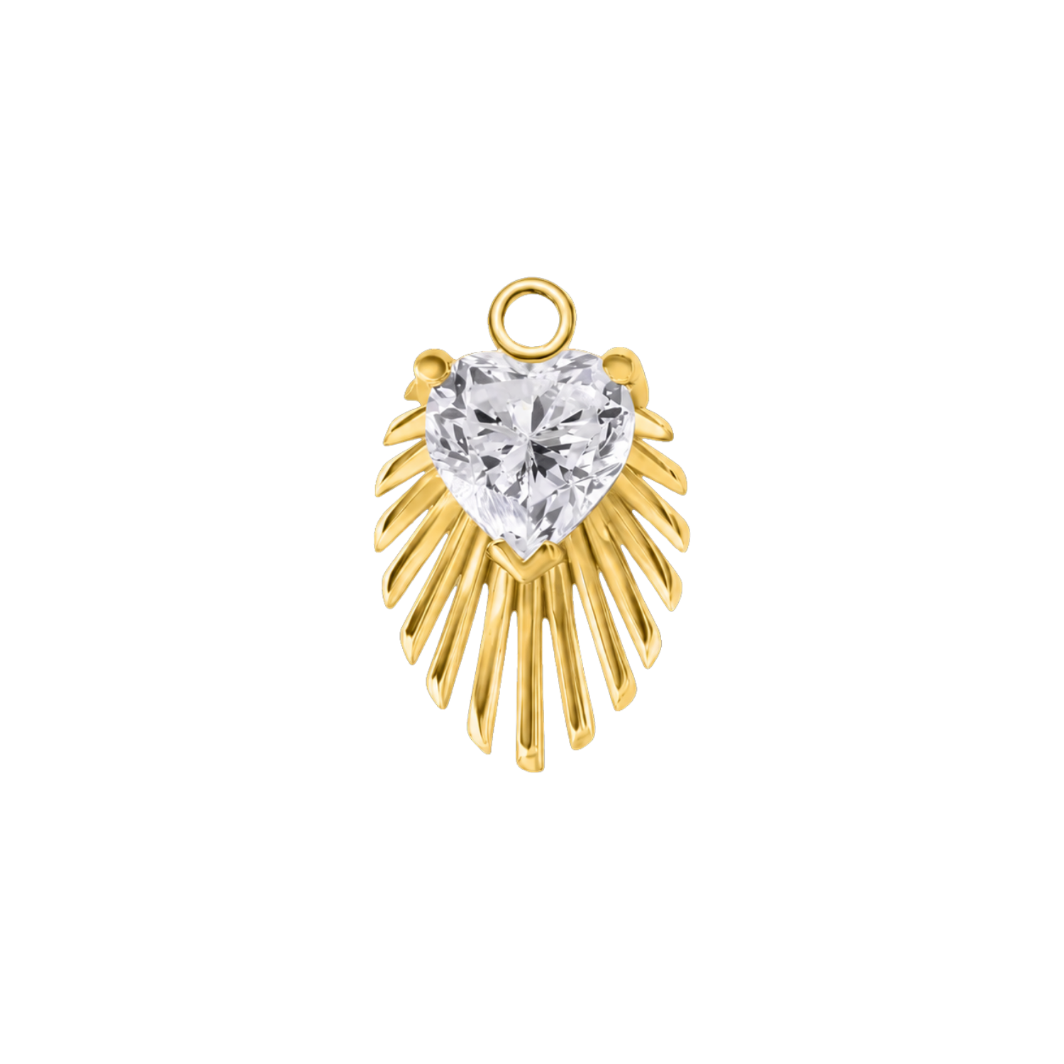 Heart Light Beam – 14K & 18K Gold Gemstone Charm