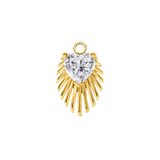 Heart Light Beam – 14K & 18K Gold Gemstone Charm