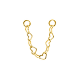 Heart Link Chain – 14K Gold Piercing Chain - piercing - zone.com