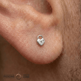 Heart Lock – 14K Gold Threadless/Threaded End - piercing - zone.com