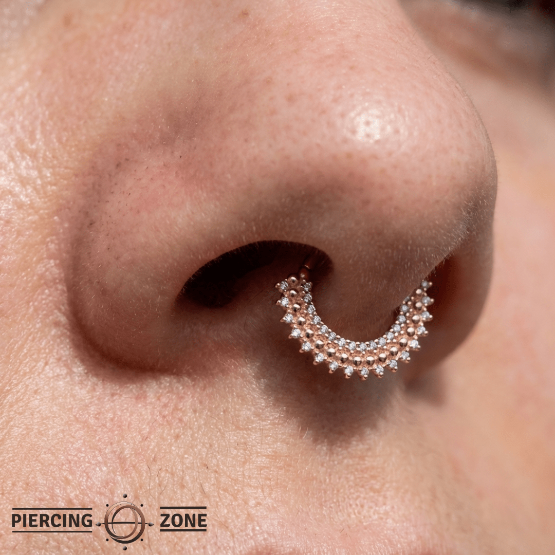 Heart of Gold – Pavé CZ – 14K Gold Clicker Ring - piercing - zone.com